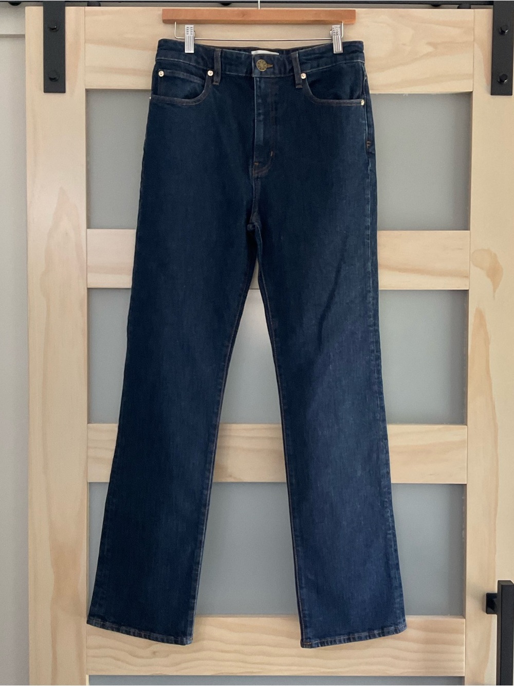 FRAME The Ruler Straight Leg Jeans Dark Wash Size 29 High Rise Classic Denim NWT